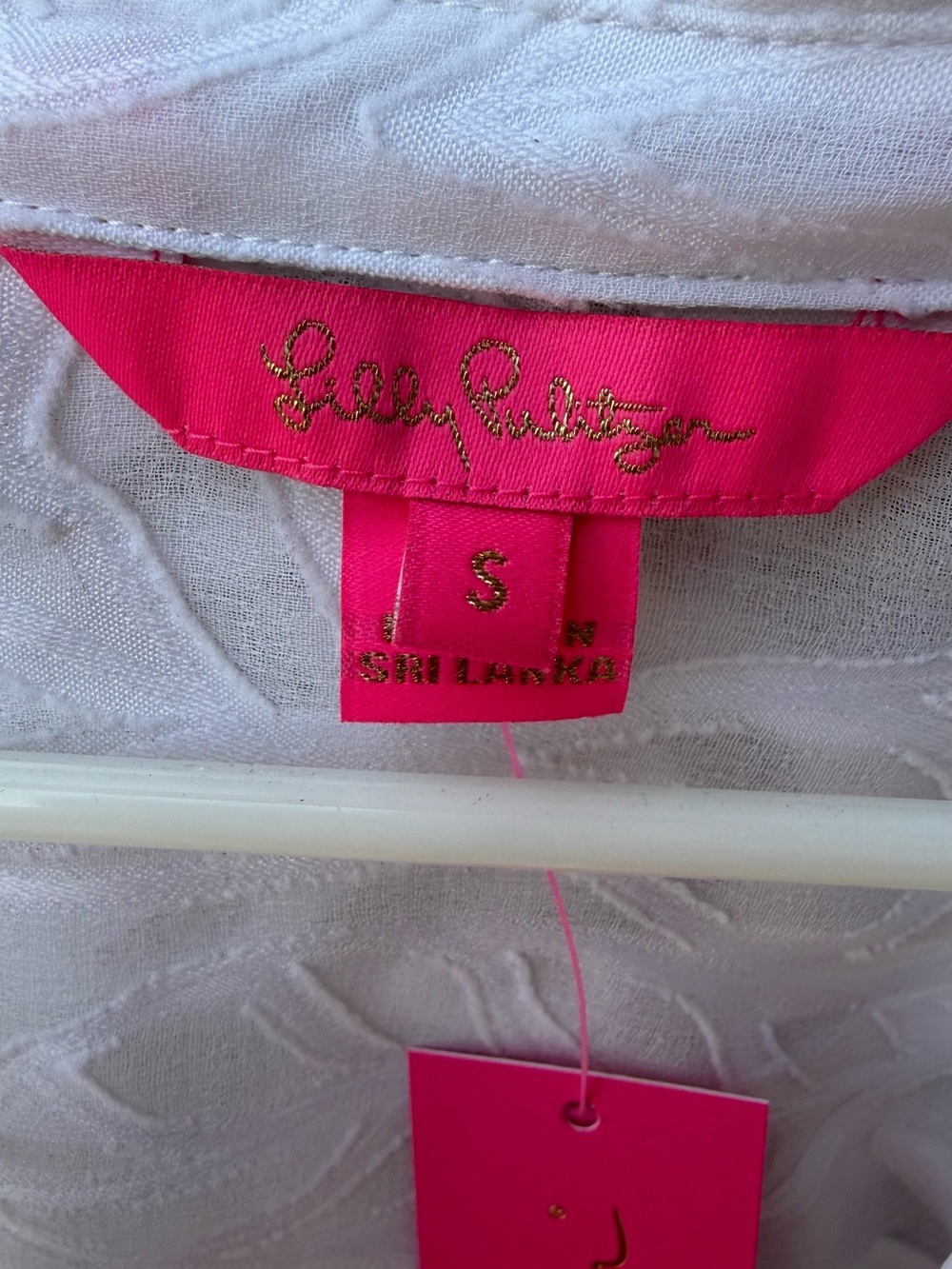 🌴NWT Lilly Pulitzer Natalie Coverup Resort White Leaf Jacquard S $118🌴 - Picture 7 of 9
